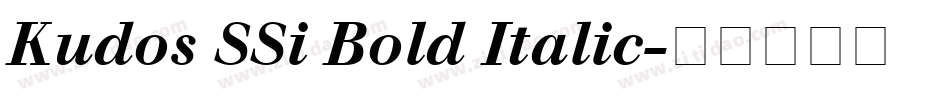 Kudos SSi Bold Italic字体转换